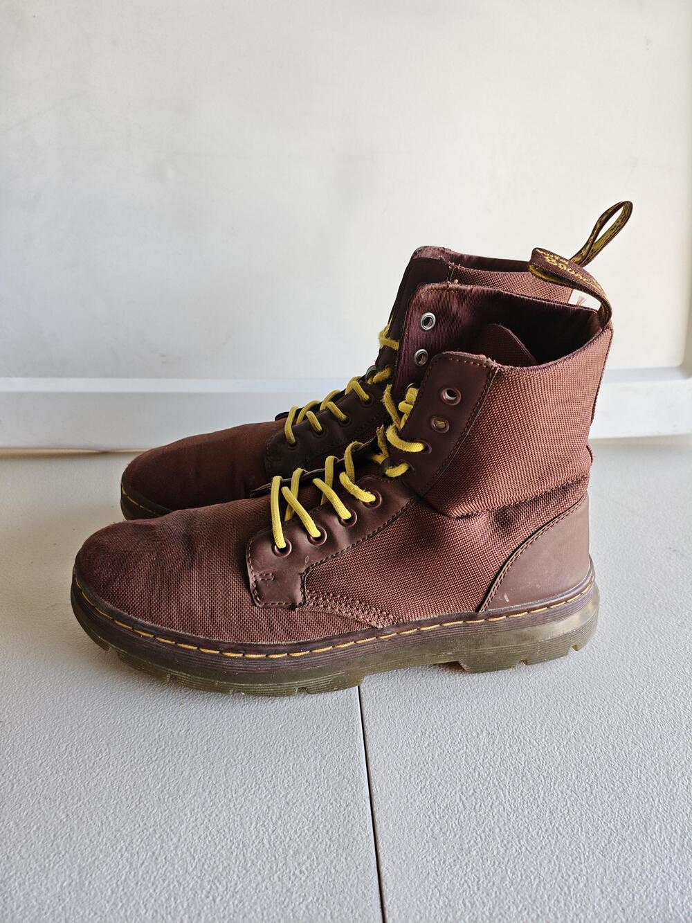 Dr. Martens Combs Boots Mens Size 10 Red Nylon Combat Lace Up Ankle Lightweight